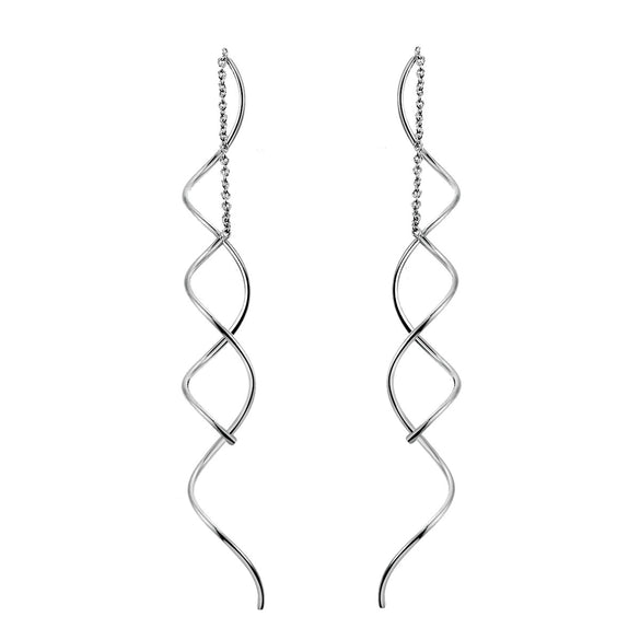 Wholesale Fashion Wave Shaped Copper Gold Plated Earrings For Women