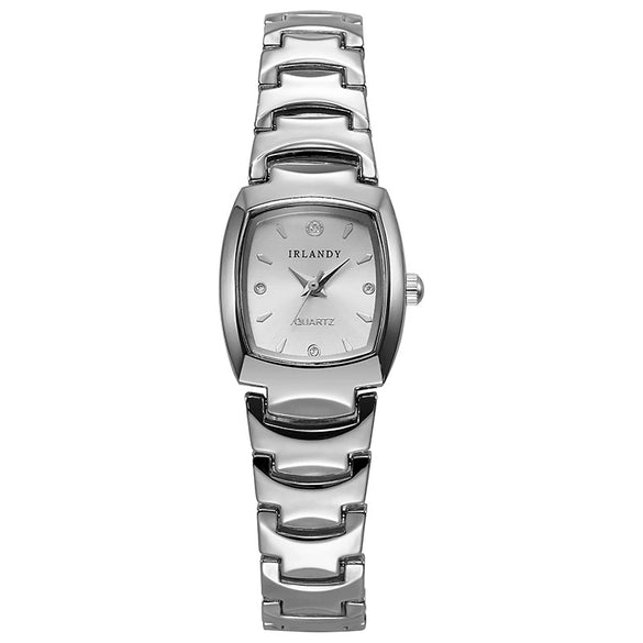 Wholesale Fashion Women's Alloy Square Quartz Watch With Ordinary Glass Mirror Single Folding Buckle Stainless Steel Buckle And Spiral Crown