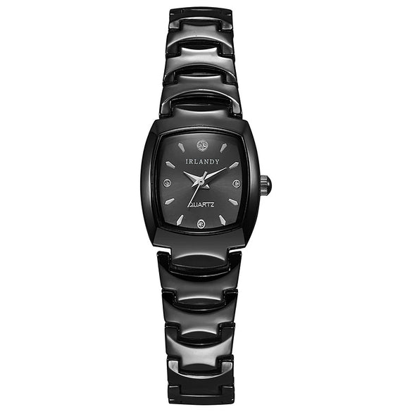 Wholesale Fashion Women's Alloy Square Quartz Watch With Ordinary Glass Mirror Single Folding Buckle Stainless Steel Buckle And Spiral Crown