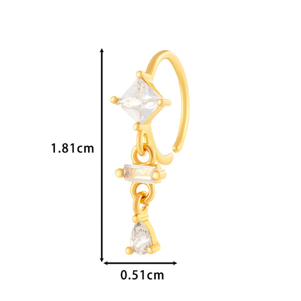 Wholesale Fashion Women's Copper Flower Nose Ring With Electroplating And Zircon Featuring Butterfly And Cross Designs