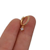 Wholesale Fashion Women's Copper Zircon Earrings With Flower Pattern And Mini Round Shape