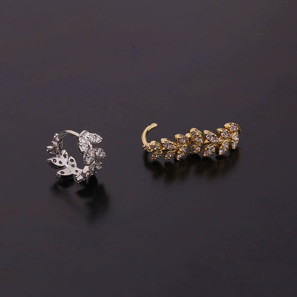 Wholesale Fashion Women's Copper Zircon Earrings With Flower Pattern And Mini Round Shape