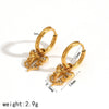 Wholesale Fashion Women's Diamond Bow Stainless Steel Earrings