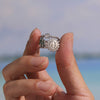Wholesale Fashion Women's Electroplated Stainless Steel Geometric Abstract Smiling Face Sun And Cactus Inlaid Zircon Ring