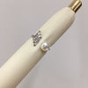 Wholesale Fashion Women's Freshwater Pearl Ring Copper 18K Gold Micro Inlaid Zircon Flat Round Rose Buns Round