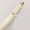 Wholesale Fashion Women's Freshwater Pearl Ring With Natural Seashells And Four Leaf Clover Copper And Gold Design