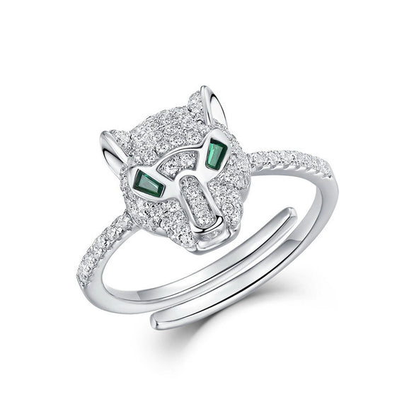 Wholesale Fashion Women's Geometric Rainbow Zircon Ring S925 Silver Inlaid With Color Treasures