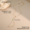 Wholesale Fashion Women's Geometric Stainless Steel Electroplated Rainbow Water Drop Colored Diamond Necklace With Tassel Pendant