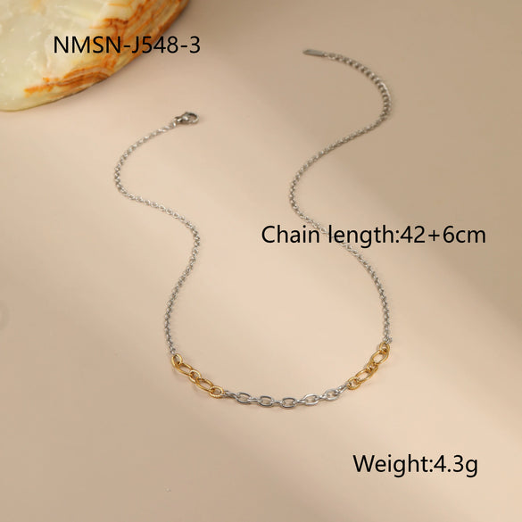 Wholesale Fashion Women's Geometric Stainless Steel 18K Electroplated Jewelry Including Necklace Tassel Earrings And Bracelet