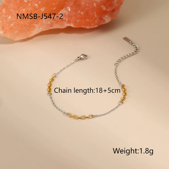 Wholesale Fashion Women's Geometric Stainless Steel 18K Electroplated Jewelry Including Necklace Tassel Earrings And Bracelet
