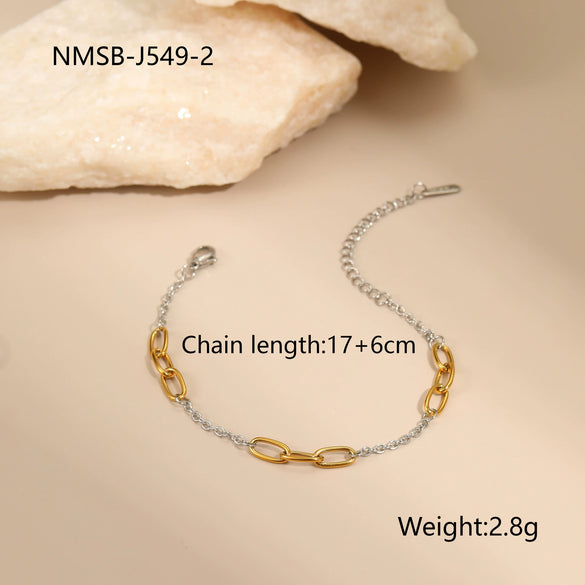 Wholesale Fashion Women's Geometric Stainless Steel 18K Electroplated Jewelry Including Necklace Tassel Earrings And Bracelet