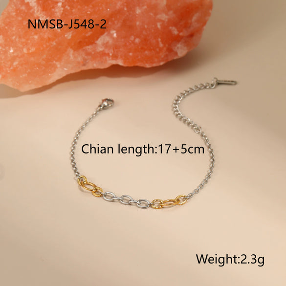 Wholesale Fashion Women's Geometric Stainless Steel 18K Electroplated Jewelry Including Necklace Tassel Earrings And Bracelet