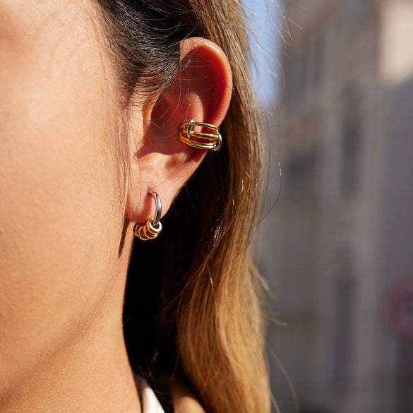 Wholesale Fashion Women's Heart Shape Electroplated Stainless Steel Ear Clips Earrings Jewelry