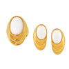Wholesale Fashion Women's Natural Opal Stainless Steel Ring Earrings Pvd Plated