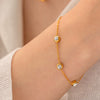 Wholesale Fashion Women's Round Zircon Stainless Steel Bracelet With 18K Gold Plated Electroplating And Geometric Design