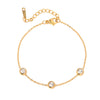 Wholesale Fashion Women's Round Zircon Stainless Steel Bracelet With 18K Gold Plated Electroplating And Geometric Design