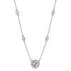 Wholesale Fashion Women's 925 Silver Moissanite Inlay Geometric Pendant Necklace With Cross Chain