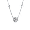 Wholesale Fashion Women's 925 Silver Moissanite Inlay Geometric Pendant Necklace With Cross Chain