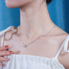 Wholesale Fashion Women's 925 Silver Moissanite Inlay Geometric Pendant Necklace With Cross Chain