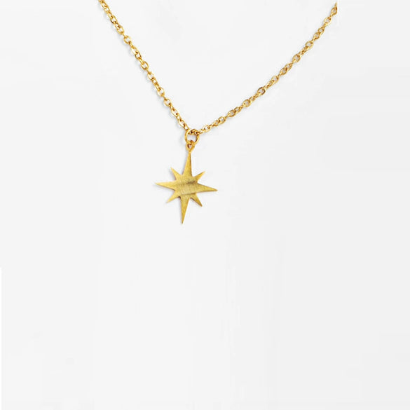 Wholesale Fashion Women's Sixpointed Star Titanium Steel Electroplated Clavicle Chain Necklace