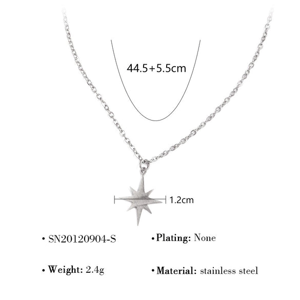 Wholesale Fashion Women's Sixpointed Star Titanium Steel Electroplated Clavicle Chain Necklace