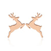 Wholesale Fashion Women's Stainless Steel Asymmetric Earrings With Elk And Christmas Tree Patterns Electroplated