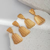 Wholesale Fashion Women's Stainless Steel Banana Fan Earrings With Embossed Leaves Design And Electroplating Treatment