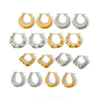 Wholesale Fashion Women's Stainless Steel Geometric Striped Electroplated Earrings