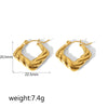 Wholesale Fashion Women's Stainless Steel Geometric Striped Electroplated Earrings
