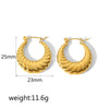 Wholesale Fashion Women's Stainless Steel Geometric Striped Electroplated Earrings