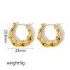 Wholesale Fashion Women's Stainless Steel Geometric Striped Electroplated Earrings