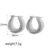 Wholesale Fashion Women's Stainless Steel Geometric Striped Electroplated Earrings