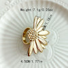 Wholesale Fashion Women's Stainless Steel Leaves Opening Ring With Electroplating Treatment