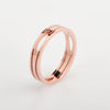 Wholesale Fashion Women's Titanium Steel Rhombus Hollow Cutting Ring With Rose Gold Electroplating