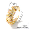 Wholesale Fashion Women's Twisted Copper Ring With Zirconia