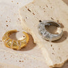 Wholesale Fashion Women's Twisted Copper Ring With Zirconia