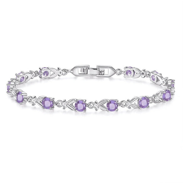 Wholesale Fashion Zircon Austrian Crystal Drop Shape Goldplated Environmental Protection Copper Hand Bracelet For Women