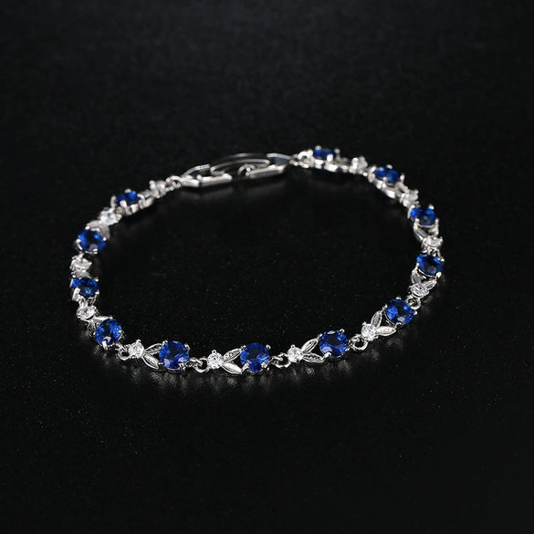 Wholesale Fashion Zircon Austrian Crystal Drop Shape Goldplated Environmental Protection Copper Hand Bracelet For Women