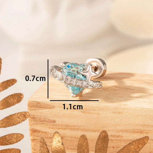 Wholesale Fashion Zircon Titanium Steel Cartilage Puncture Ear Bone Nail