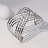 Wholesale Fashionable And Versatile Stainless Steel Bracelet With Hollow Line Design And Geometric Style 18K Gold Electroplated