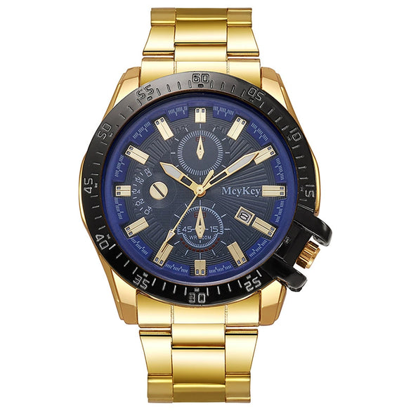 Wholesale Fashionable Business Style Men's Watches With Alloy Strap And Case Sapphire Crystal Glass Mirror Round Dial