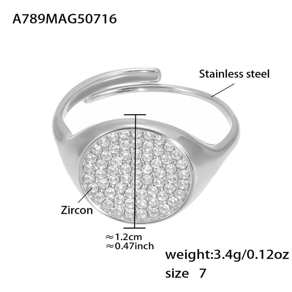 Wholesale Fashionable Casual Opening Love Ring In Stainless Steel With Heart Shape And Geometric Pattern Electroplated 18K Gold For Women