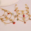 Wholesale Fashionable Elegant And Versatile Flower Heart Multielement Stainless Steel Electroplated Bracelet For Office Ladies