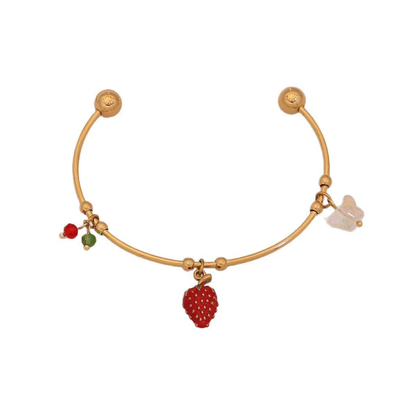 Wholesale Fashionable Elegant And Versatile Flower Heart Multielement Stainless Steel Electroplated Bracelet For Office Ladies