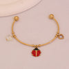Wholesale Fashionable Elegant And Versatile Flower Heart Multielement Stainless Steel Electroplated Bracelet For Office Ladies