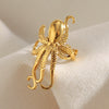 Wholesale Fashionable Elegant Creative Octopus Animal Shape Stainless Steel 18K Gold Plated Ear Clip Earrings For Women