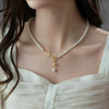 Wholesale Fashionable Exquisite Natural Freshwater Pearl Riceshaped Sixpointed Star Necklace Jewelry With Copper Accessories