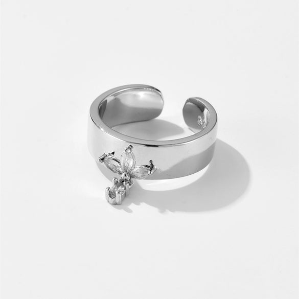 Wholesale Fashionable Geometric Copper Ring With Electroplated Platinum And 18K Gold For Ladies And Unisex