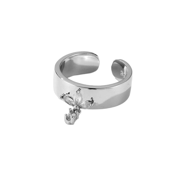 Wholesale Fashionable Geometric Copper Ring With Electroplated Platinum And 18K Gold For Ladies And Unisex