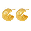 Wholesale Fashionable Geometric Ctype Twill Stainless Steel 18K Gold Plated Nonallergic Women's Earrings